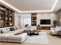 色沙发尤为亮眼